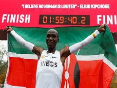 
      
      Eliud Kipchoge makes new record in sub-two-hour marathon!
      
      