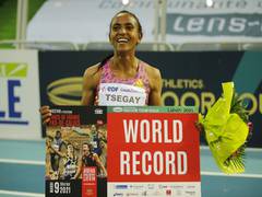 
      
      Gudaf Tsegay breaks world indoor 1500m record in Lievin
      
      