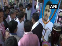 
      
      Guwahati: Rahul Gandhi visits residence of Sam Stafford
      
      