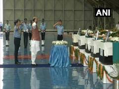 
      
      Delhi: Rajnath Singh pays homage to 13 IAF personnel killed...
      
      