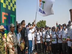 
      
      Kiren Rijiju, Vidyut Jammwal flag off 200-km long 'Fit India...
      
      