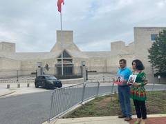 
      
      Uyghur activist protests outside Chinese Embassy in US on...
      
      