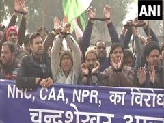 
      
      Protest in Delhi's Jor Bagh for Bhim Army chief's release
      
      
