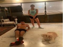 
      
      Sara and brother Ibrahim get new workout partner!
      
      