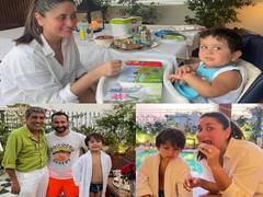 
      
      It's pool time for Kareena, Saif and their tiny tots Taimur, Jeh
      
      