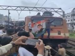 
      
      Mumbai: Congress workers attempt to stop train during...
      
      