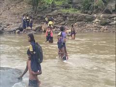 
      
      Nashik: Children go to school crossing a river everyday
      
      
