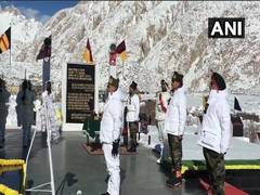 
      
      Army Chief General Naravane pays homage at war memorial in Siachen
      
      