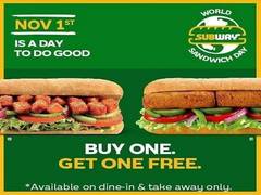 
      
      Subway to celebrate World Sandwich Day with 'GoodComesBack'...
      
      