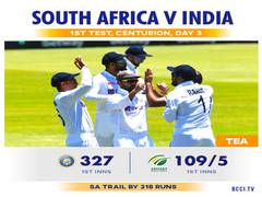 
      
      SA Vs Ind: Bowlers wreak havoc to leave visitors tottering...
      
      
