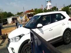 
      
      Vehicles from Telangana being stopped at Garikapadu checkpost
      
      