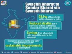 
      
      Over 9.5 cr toilets built across India under Swachh Bharat...
      
      