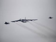 
      
      US stealth bombers in Diego Garcia, warships in South China...
      
      