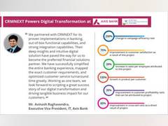 
      
      Axis Bank in partnership with CRMNEXT wins the Best CRM 
      
      