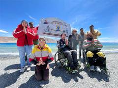 
      
      Expedition team of wheelchair users celebrates International Yoga
      
      