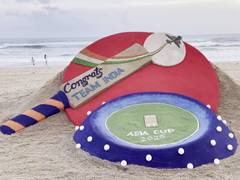 
      
      Sudarsan Pattnaik creates sand art to celebrate India's Asia Cup
      
      