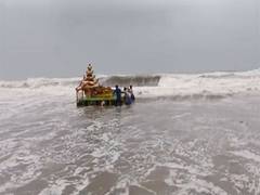 
      
      Mysterious gold-coloured chariot washes ashore in Srikakulam
      
      