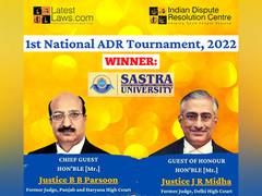 
      
      SASTRA University Law School wins IDRC's National ADR Tournament
      
      