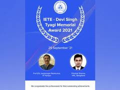 
      
      HAL engineer, IIT Kanpur professor bestowed with IETE award
      
      
