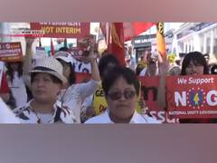 
      
      Protestors demonstrate at G7 summit to save Myanmar's democracy
      
      