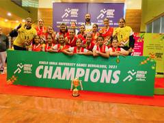 
      
      ITM University Gwalior Women's Hockey Team come first 
      
      