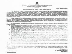 
      
      COVID-19: Ministry of Social Justice implements work from home 
      
      