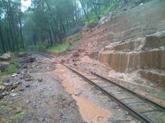 
      
      Solan's railway tracks damaged due to landslide, trains cancelled 
      
      