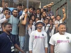 
      
      Indore Test: Vikram, Bharat, Mominul meet specially-abled students
      
      