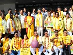 
      
      TDP chief Chandrababu Naidu protests against onion price hike
      
      