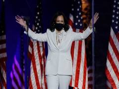 
      
      Kamala Harris wears 'suffragette' white during first speech...
      
      