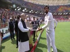 
      
      Ind vs Eng: Playing 100th Test, Ishant Sharma felicitated by...
      
      