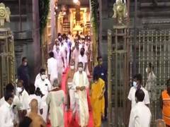 
      
      CJI Ramana offers prayers at Lord Balaji temple in Andhra's...
      
      