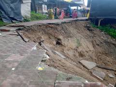 
      
      Road damaged due to landslide following incessant rainfall in...
      
      