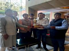 
      
      Divyang Cricket Tournament Trophy launched by Jay Shah
      
      