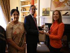 
      
      CJI Ramana meets California Governor Kounalakis
      
      