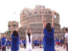 
      
      Indian Embassy in Rome celebrates 7th International Day of Yoga
      
      