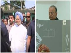 
      
      Manmohan Singh, Arun Jaitley, Dharmendra Pradhan cast votes
      
      