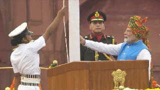 
      
      PM Modi hoists National Flag at Red Fort on 78th Independence Day
      
      