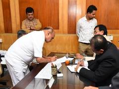 
      
      BJP member Dr Bhagwat Karad files nomination for RS polls...
      
      