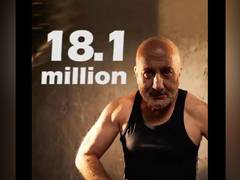 
      
      Anupam Kher extends 'big thank you' to fans as he hits 18.1...
      
      