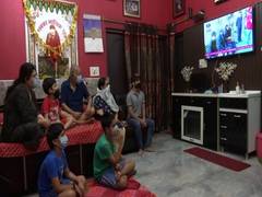 
      
      Lt Guv G C Murmu attends first Aarti at Amarnath cave temple 
      
      