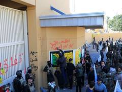 
      
      Hundreds of protestors storm US Embassy in Baghdad following...
      
      