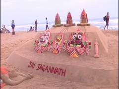 
      
      Jagannath Rath Yatra: Sand artist Sudarsan Pattnaik creates...
      
      