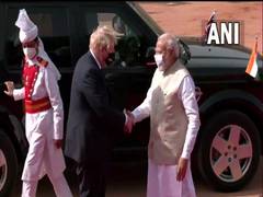
      
      PM Modi receives UK PM Boris Johnson at Rashtrapati Bhavan
      
      