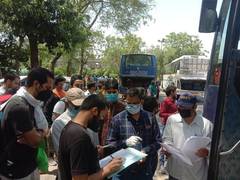 
      
      JMI hostelers from Bihar left for their homes in five buses...
      
      