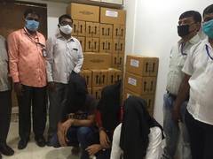 
      
      5000 bottles of hand sanitizers worth over Rs 2.5 lakhs...
      
      