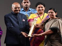 
      
      Padala Bhudevi receives Nari Shakti Puraskar
      
      