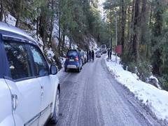 
      
      Cars skidding on ice covered roads cause traffic jams in Shimla
      
      