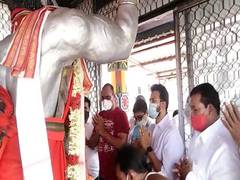 
      
      TDP leader K Atchan Naidu's family visits temple after he...
      
      
