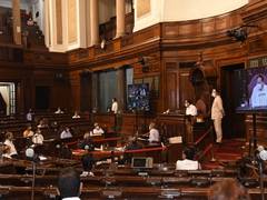 
      
       COVID-19: Venkaiah Naidu attends Rajya Sabha rehearsal
      
      